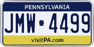 PA license plate JMW4499