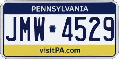 PA license plate JMW4529