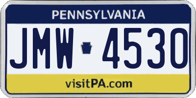 PA license plate JMW4530