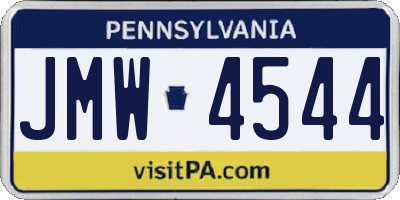 PA license plate JMW4544