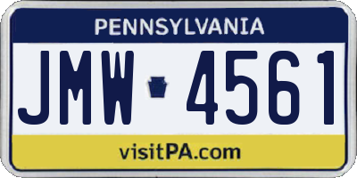 PA license plate JMW4561