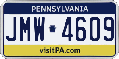 PA license plate JMW4609