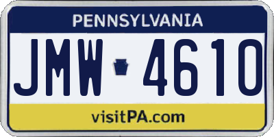 PA license plate JMW4610
