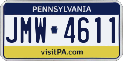 PA license plate JMW4611