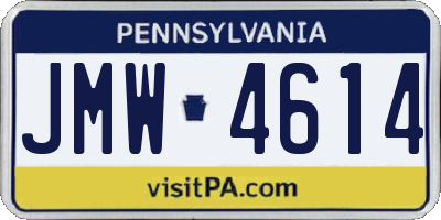 PA license plate JMW4614