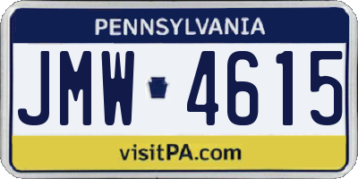 PA license plate JMW4615