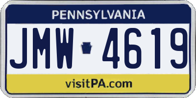 PA license plate JMW4619