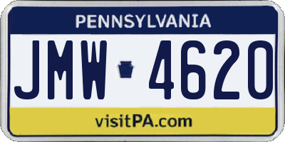 PA license plate JMW4620