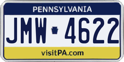 PA license plate JMW4622
