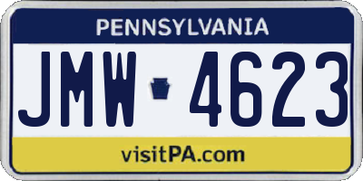 PA license plate JMW4623