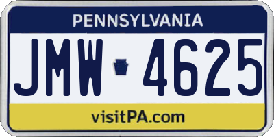 PA license plate JMW4625