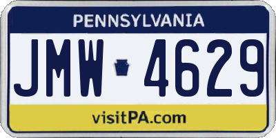 PA license plate JMW4629