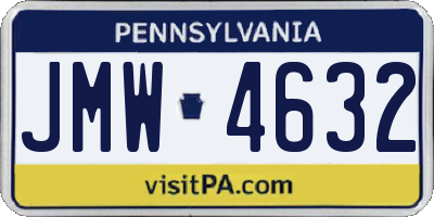 PA license plate JMW4632