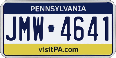 PA license plate JMW4641