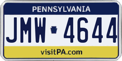 PA license plate JMW4644