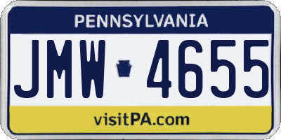 PA license plate JMW4655