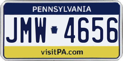 PA license plate JMW4656