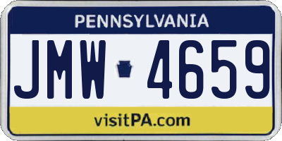 PA license plate JMW4659