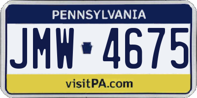 PA license plate JMW4675