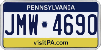 PA license plate JMW4690