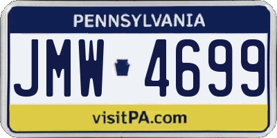 PA license plate JMW4699