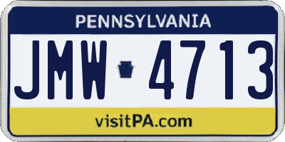 PA license plate JMW4713