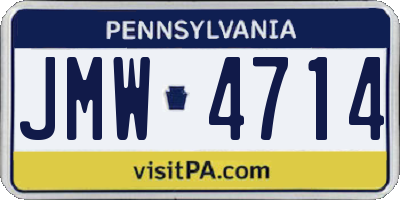 PA license plate JMW4714