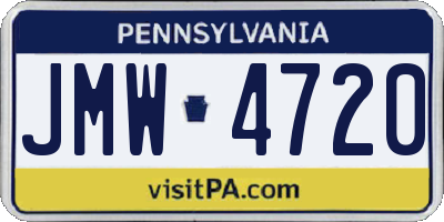 PA license plate JMW4720