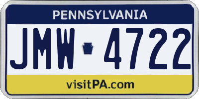 PA license plate JMW4722