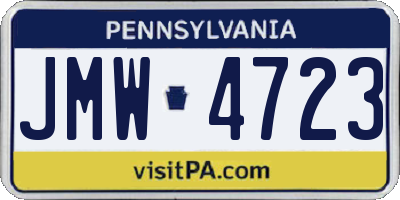 PA license plate JMW4723