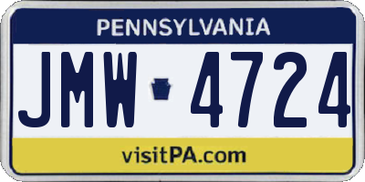 PA license plate JMW4724