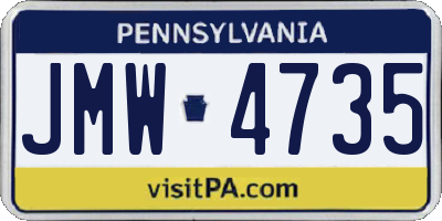 PA license plate JMW4735