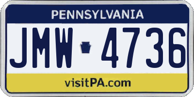 PA license plate JMW4736