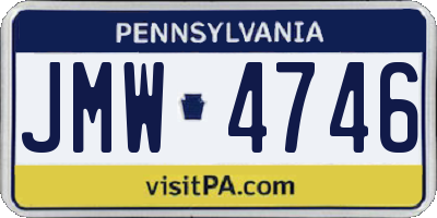 PA license plate JMW4746