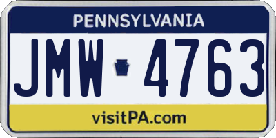 PA license plate JMW4763