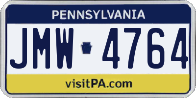 PA license plate JMW4764