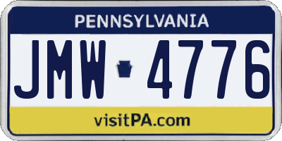 PA license plate JMW4776