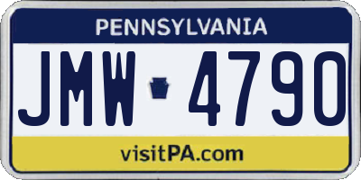 PA license plate JMW4790
