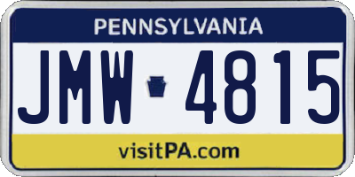 PA license plate JMW4815