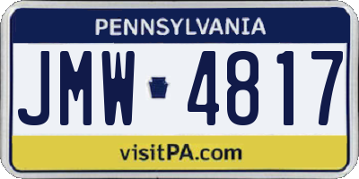 PA license plate JMW4817