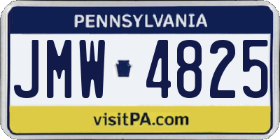 PA license plate JMW4825