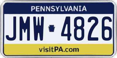PA license plate JMW4826