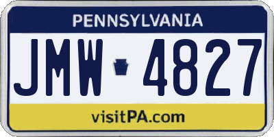 PA license plate JMW4827