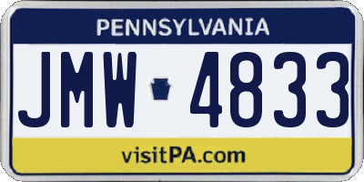 PA license plate JMW4833
