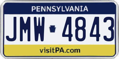 PA license plate JMW4843