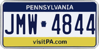 PA license plate JMW4844