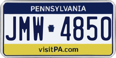 PA license plate JMW4850