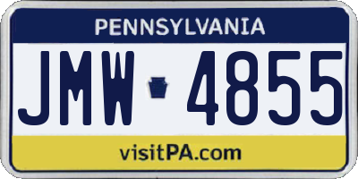 PA license plate JMW4855