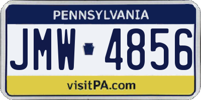 PA license plate JMW4856