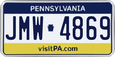 PA license plate JMW4869